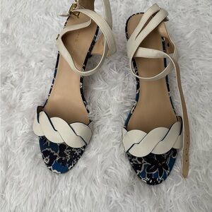 Tommy Hilfiger Cream and Blue Sandals with Braided Strap